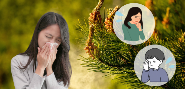 花粉症の症状（鼻水・咳・くしゃみ）のイラスト