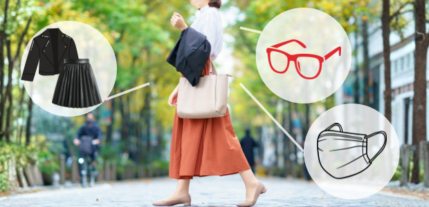 外出時の服装のイラスト