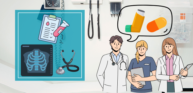 喘息患者の通院の必要性を表すイラスト