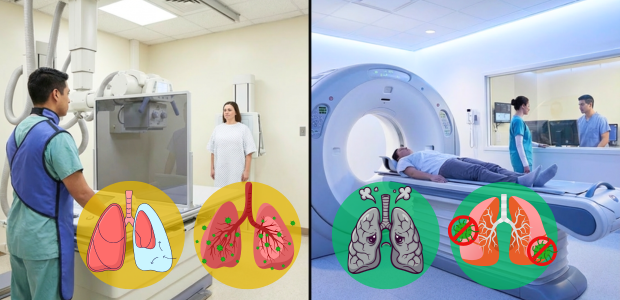 レントゲン検査とCT検査の比較
