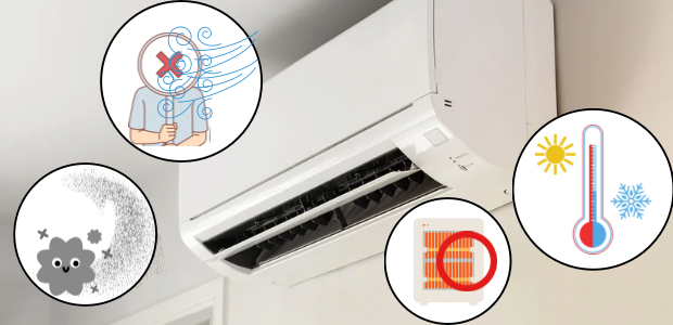 エアコン　咳　喘息　冷気　ほこり　温度差　ヒーター