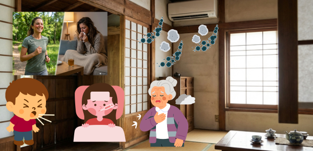 夏型　過敏性肺炎　エアコン　咳　微熱　息切れ　室内で悪化