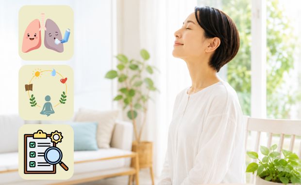 生活習慣を整えて喘息の症状が落ち着いている様子