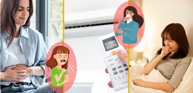 横になると咳が出る原因を、気道や喉、胃や食道、生活リズムの3つに分けて示している