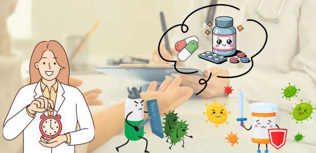 風邪薬の役割について、医師がわかりやすく説明している様子