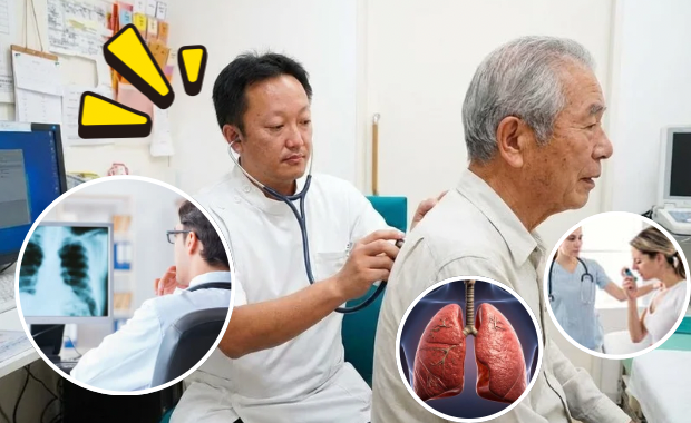 肺のイラストと医師の人物で呼吸器内科専門医が呼吸器疾患を診る役割を示す