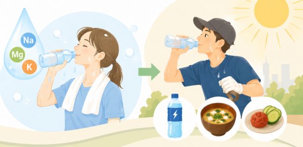 水分と塩分を意識して補給している様子
