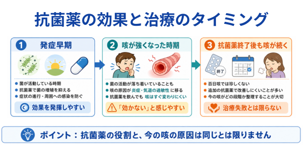 抗菌薬の効果と治療のタイミングの図解