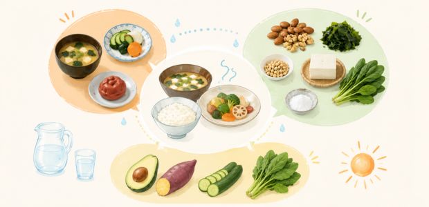 食事で補給できるさまざまなミネラル食材の例