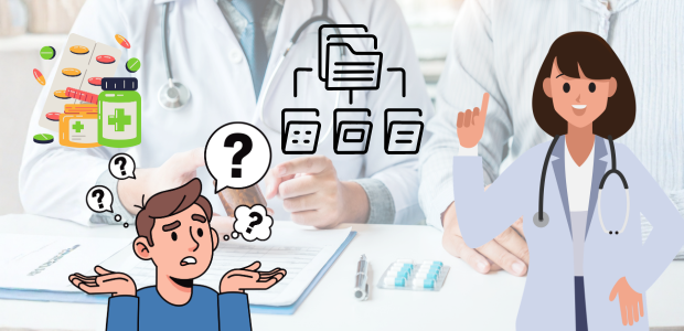 薬が効かない時に、医師とともに治療や原因を見直すイメージ