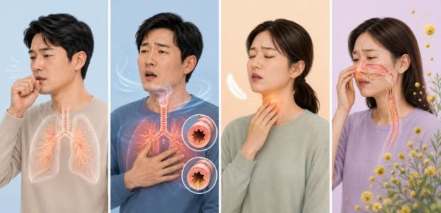 咳の原因を比較したイメージ