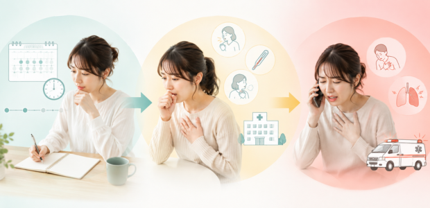 咳喘息が悪化していく様子