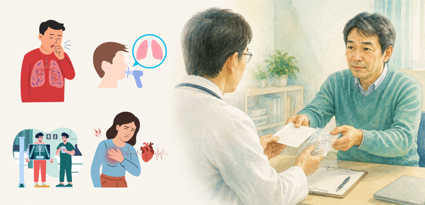 医療機関を受診している男性