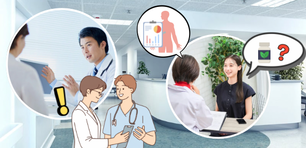 医師や患者と連携しながら、管理栄養士が冬の健康課題に向き合う専門的な役割を示す様子