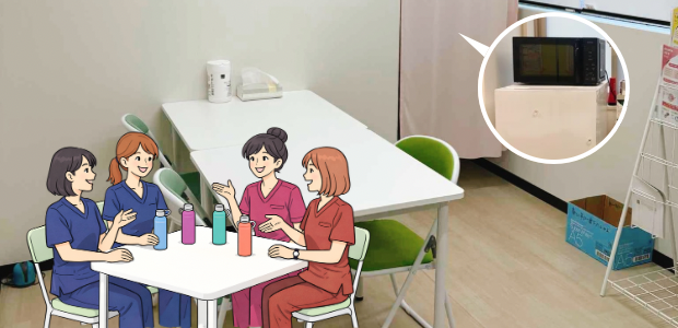 田園調布駅前呼吸器内科・内科クリニックのスタッフルームとスタッフの様子のイメージ