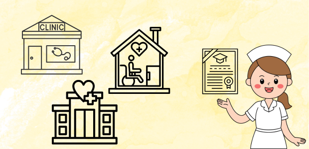 看護師が働ける場所の選択肢を示したイメージ