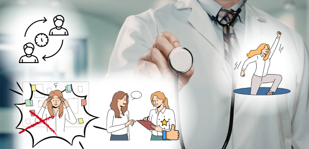 東京日ノ出町呼吸器内科・内科クリニックで安心して長く働ける環境を伝える場面