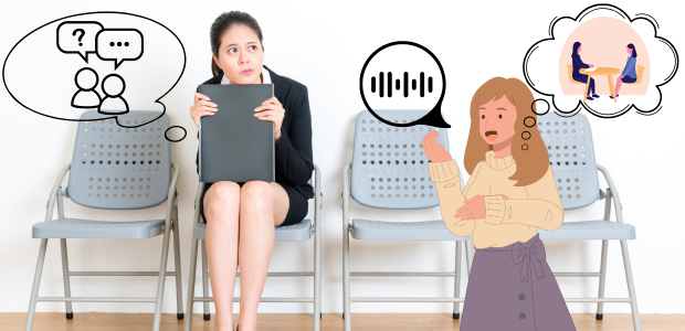 緊張しやすい人におすすめの面接準備として、当日の流れをイメージしたり、想定質問を声を出して練習するなどの例のイメージ