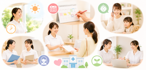 扶養内でクリニック受付で働いている女性の生活イメージ