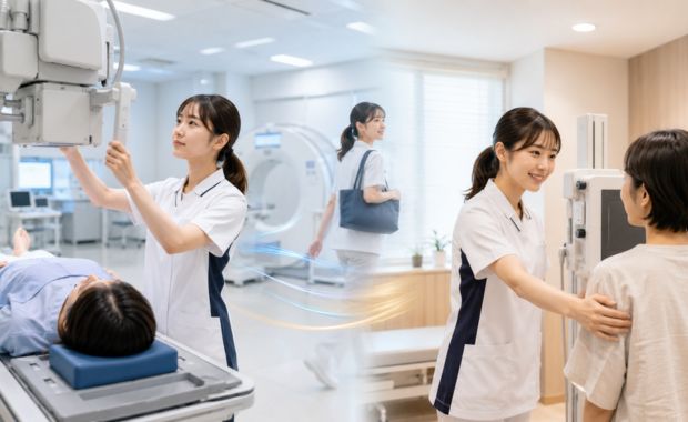 放射線技師がWワークしている様子