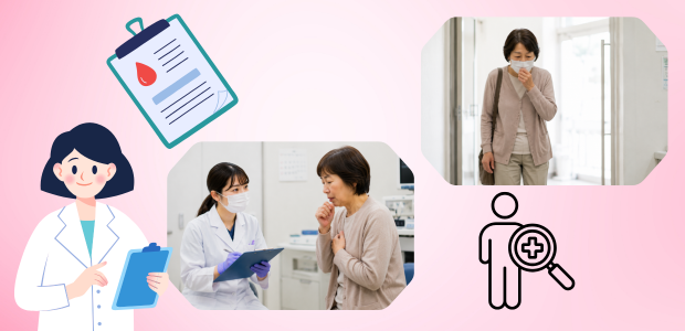 患者の様子を観察する臨床検査技師